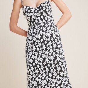 Hutch Black and White Floral Strapless Dress